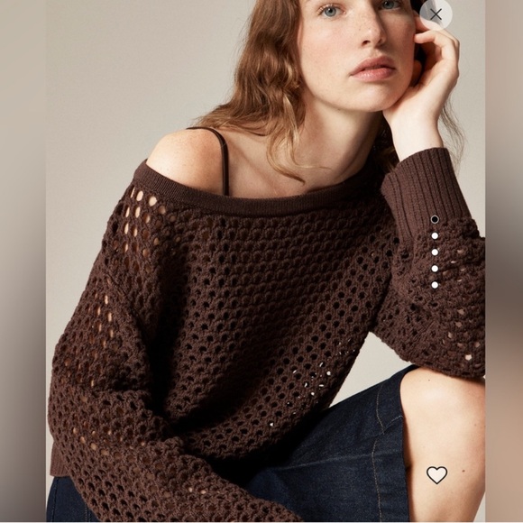 J. Crew Sweaters - J. Crew Women's Dark Brown Crochet Sweater